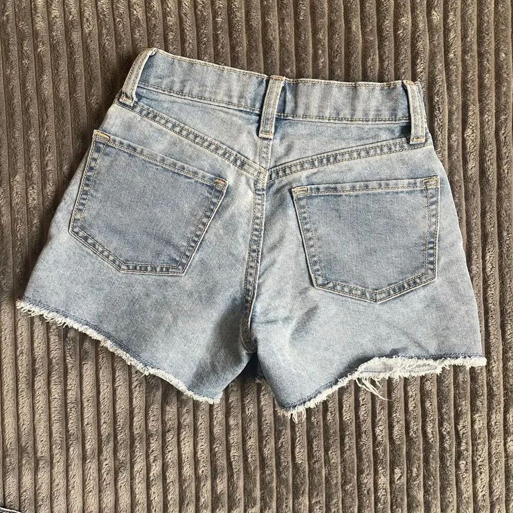 Old Navy Girls 10 Slim High Rise Adjustable Waist Denim Shorts Blue/Black Bundle
